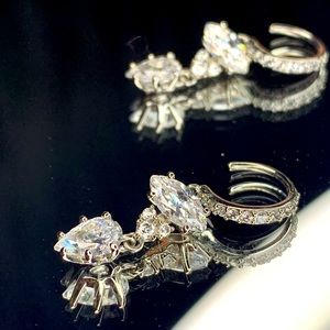 Crystal earrings about  1 1/2 inch in length